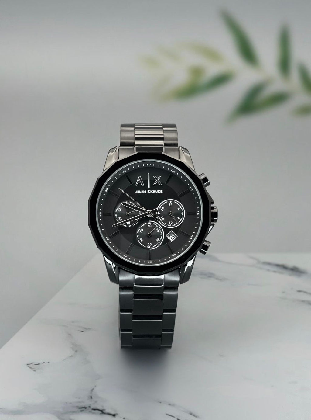 AX Armani Exchange AX1721 - bold black stainless steel case and bracelet