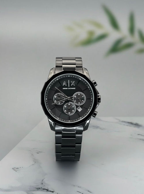 AX Armani Exchange AX1721 - bold black stainless steel case and bracelet
